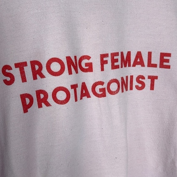 Gildan Strong Female Protagonist Crewneck Pullover Sweatshirt in Pink Size XL - Picture 2 of 5